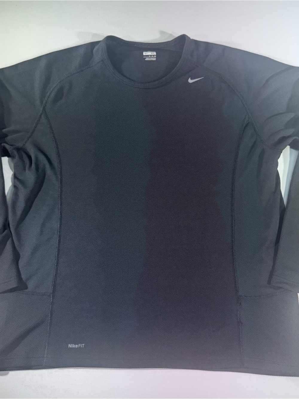 NIKE Fit Pro Long-Sleeve Performance Workout Shirt, Black, XL